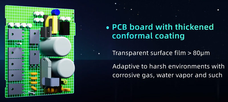 PCB board with thickened conformal coating